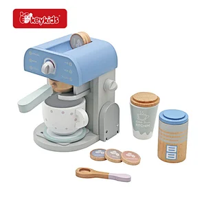 Kids pretend play kitchen appliances wooden coffee maker toy with cup W10D642